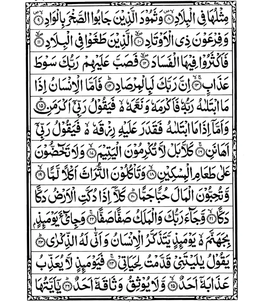 Surah Al Fajr Ayat 8 to 26