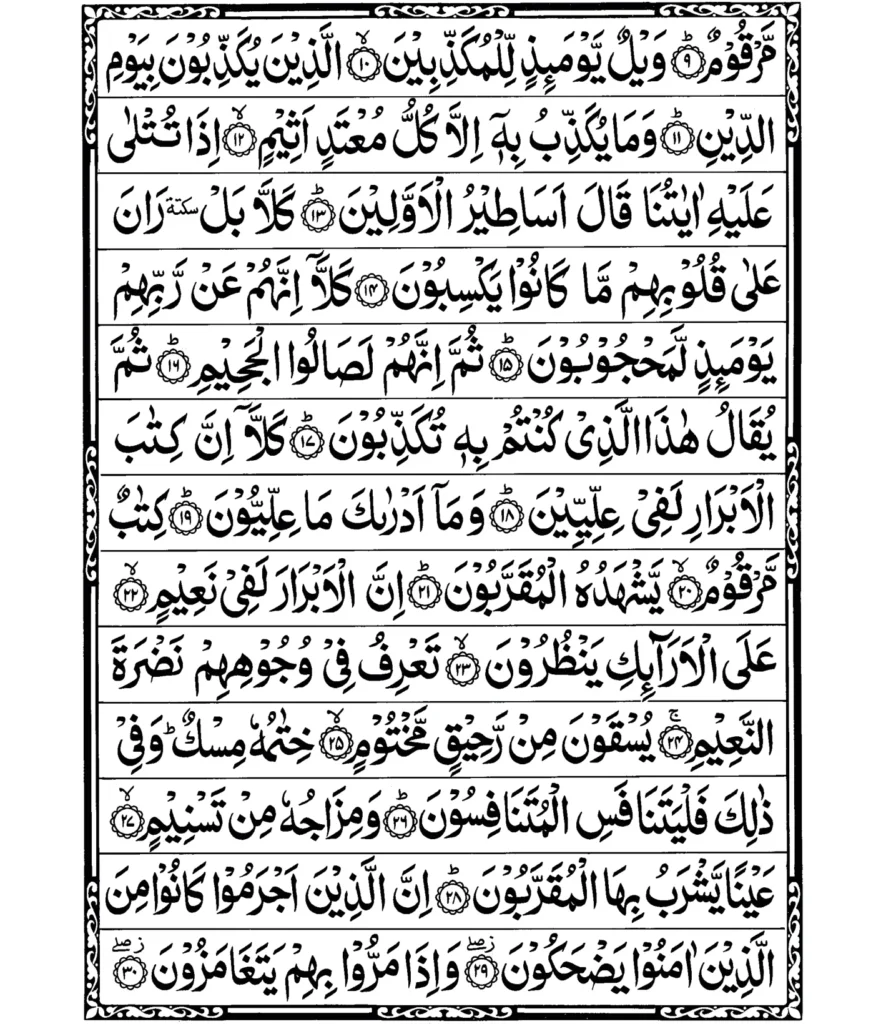 Surah Al Mutaffifin Ayat 9 to 30