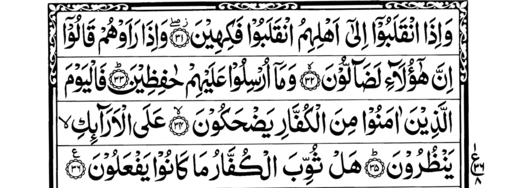 Surah Al Mutaffifin Ayat 31 to 36