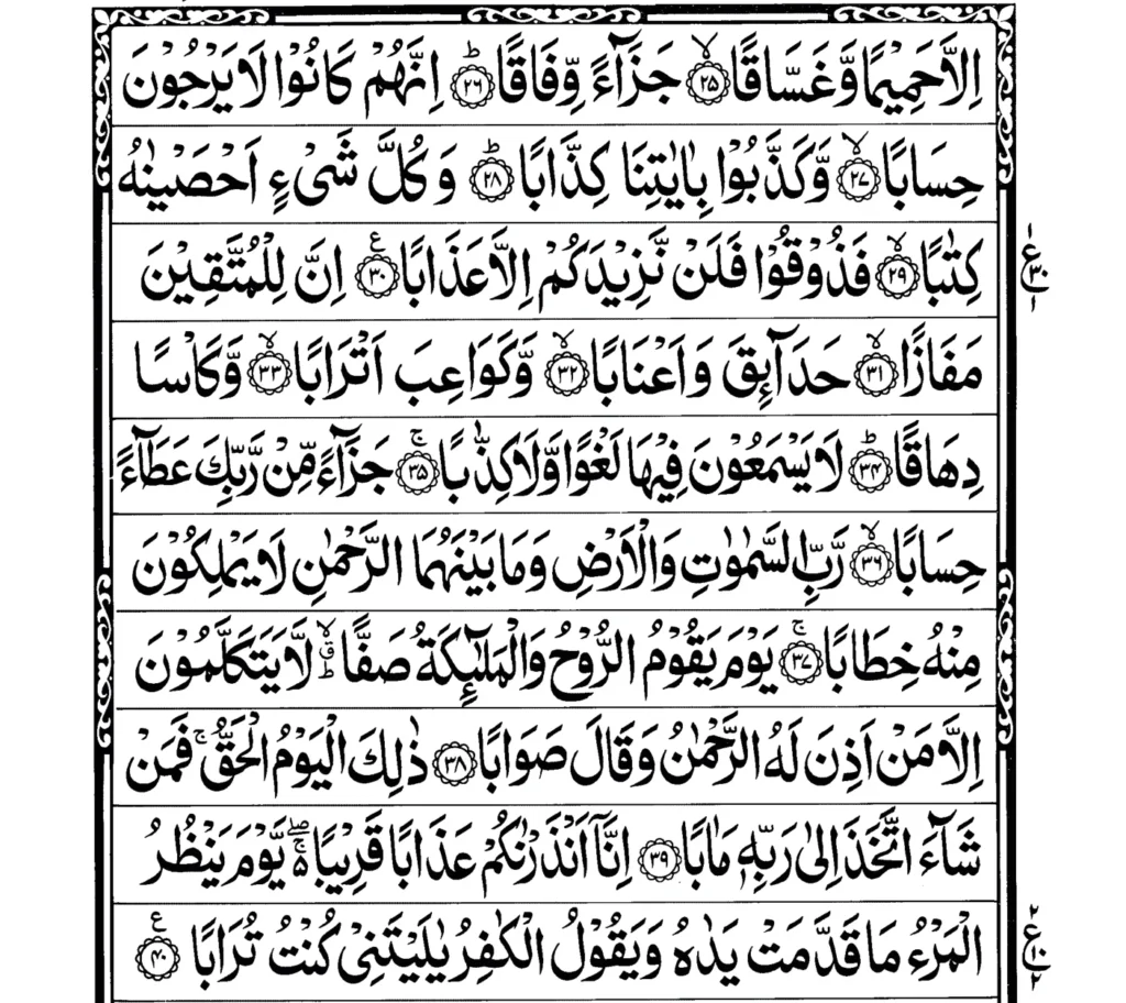 Surah An Naba Ayat 25 to 40