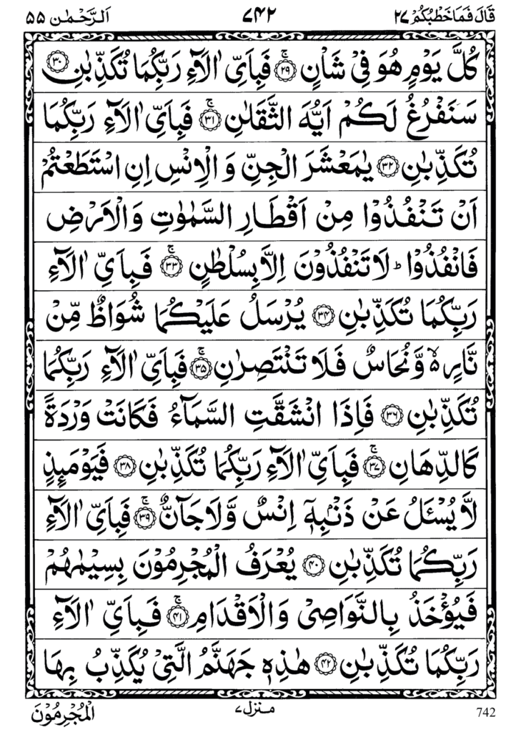 Surah Ar rahman Ayat 29 to 42